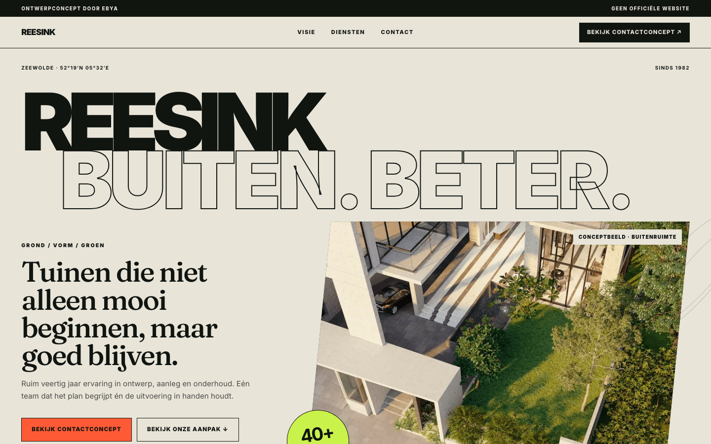 Websiteconcept voor Reesink Hoveniers